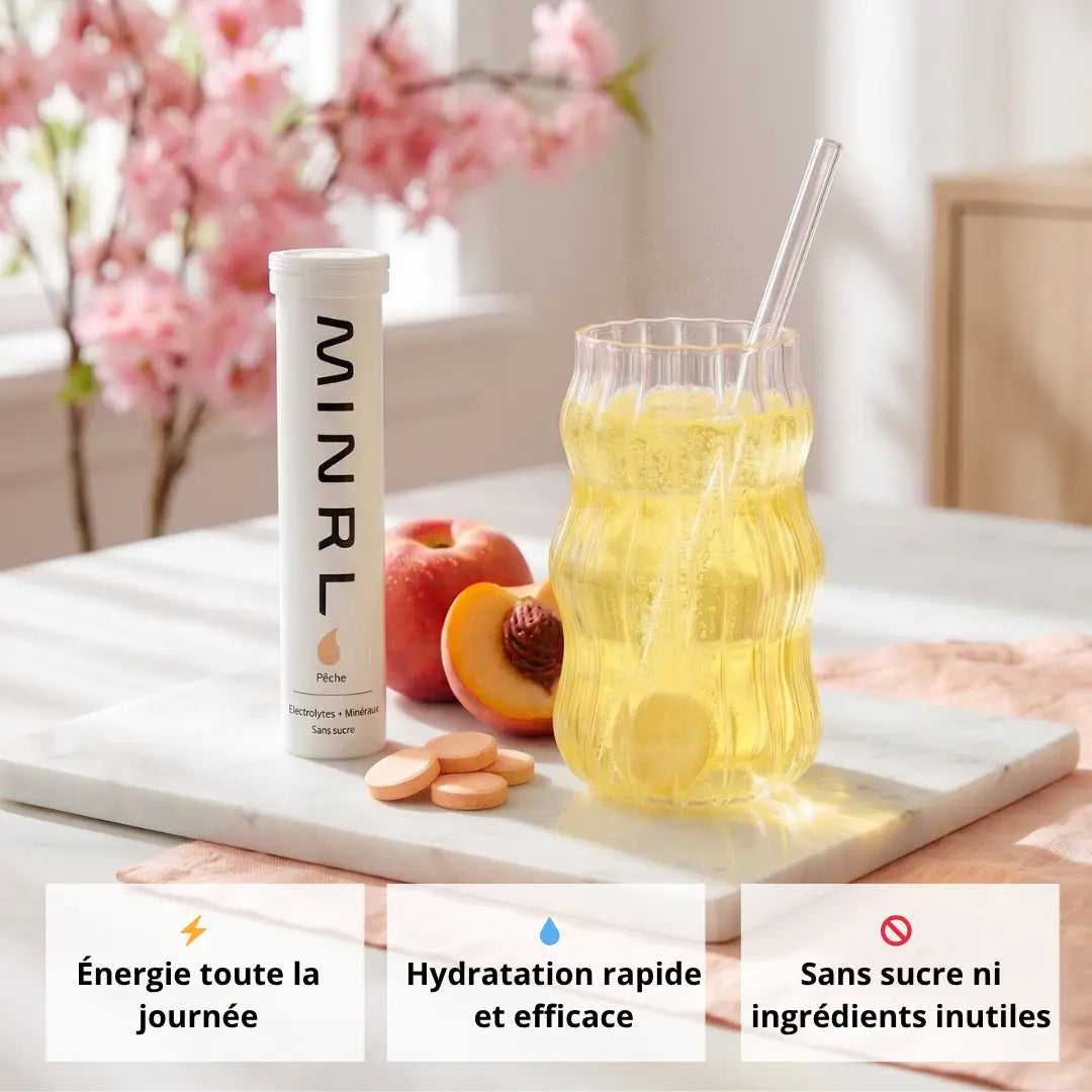 Électrolytes Sans Sucre - Goût Pêche - Pastilles d'hydratation
